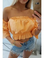 Broskvově zbarvená pruhovaná halenka Broskvově zbarvená pruhovaná halenka