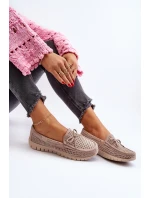 Dámské mokasíny s mašlí béžové Reece