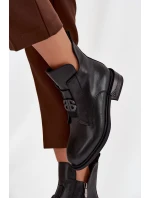 Dámské kotníkové boty zateplené s ozdobným detailem Briselda – černé