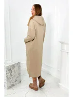 Dlouhé šaty s kapucí světle béžová Dlouhé šaty s kapucí světle béžová