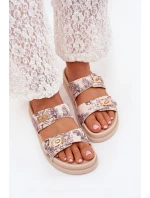Vzorované Dámské Pantofle Na Platformě Béžové Sorina