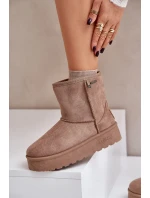 Vysoké Dámské Sněhule Na Platformě Big Star OO274A097 Béžové