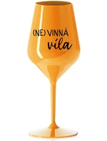 (NE)VINNÁ VÍLA - oranžová nerozbitná sklenice na víno 470 ml