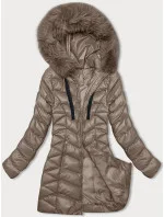 Dámská zimní bunda v barvě cappuccino (5M3139-84) Dámská zimní bunda v barvě cappuccino (5M3139-84)