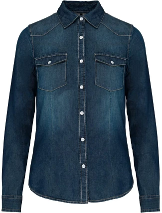 Kariban K 518 Denim halenka s dlouhým rukávem 20.K518 blue jean Kariban K 518 Denim halenka s dlouhým rukávem 20.K518 blue jean