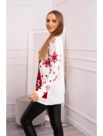 Vánoční svetr se sněhulákem v barvě ecru Vánoční svetr se sněhulákem v barvě ecru