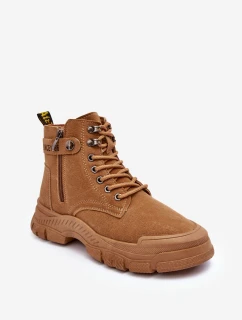 Ocieplené semišové dámské botky Trapery Camel Jailina