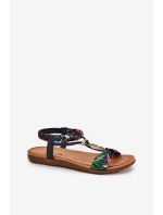 Dámské Ploché Sandály S Pleteným Páskem A Dekorací Černé Artiker 56C1318 Dámské Ploché Sandály S Pleteným Páskem A Dekorací Černé Artiker 56C1318