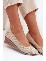 Dámské polobotky na platformě Vinceza 58629 světle béžové