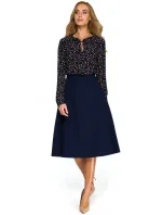 S133 Midi sukně áčkového střihu - tmavě modrá S133 Midi sukně áčkového střihu - tmavě modrá