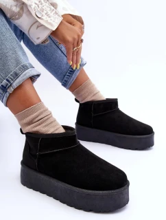 Dámské semišové boty na platformě černé Ninala