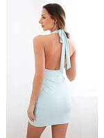 Dámské zavinovací šaty s řasením a ozdobnou přezkou mentolové