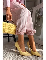 Klasické lakované lodičky z umělé kůže Žluté Odira