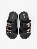 Pěkné  nazouváky dámské černé platforma