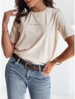 Dámské tričko WOMAN beige FashionStreet RY2552