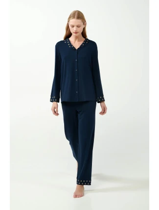 Vamp - Elegantní pyžamo s knoflíky 21012 - Vamp Vamp - Elegantní pyžamo s knoflíky 21012 - Vamp