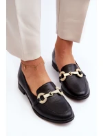 Zazoo 2880 Dámské Mokasíny Kožené S Ozdobou Černé
