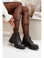 Zazoo 60483 Dámské Kožené Boty S Nízkým Zvrškem Zateplené Černé