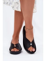 Kožené Dámské Sandály Na Klínu A Platformě S.Barski KV51-020 Černé