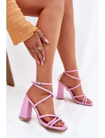 Dámské sandály na podpatku s pásky růžové Ciarilora Dámské sandály na podpatku s pásky růžové Ciarilora