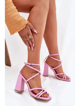 Dámské sandály na podpatku s pásky růžové Ciarilora Dámské sandály na podpatku s pásky růžové Ciarilora
