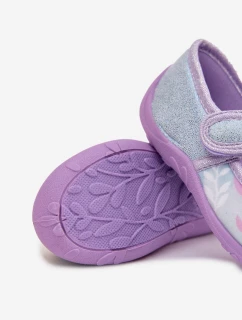 Dětské balerínky-papuče na suchý zip – světle modré Olivessa (Frozen Kraina Lodu)