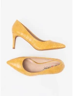 Pěkné žluté lodičky dámské na jehlovém podpatku Pěkné žluté lodičky dámské na jehlovém podpatku