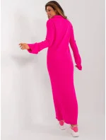 Dámské maxi šaty v růžové fluorescenční barvě se zapínáním na knoflíky (7000) Dámské maxi šaty v růžové fluorescenční barvě se zapínáním na knoflíky (7000)