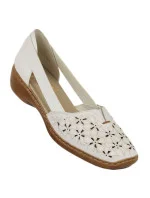 Rieker W RKR442B bílá ažurová kožená polobotka