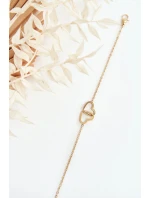 Jemný náramek se zlatými srdíčky