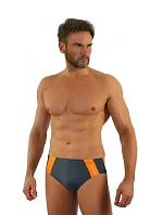 Pánské slipové plavky 447 šedo-oranžové - Sesto Senso