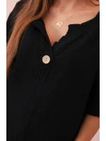 Dámská mušelínová košile s knoflíkem černá