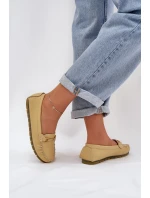 Ploché Kožené Mokasíny S Ozdobou S.Barski LR51-547 Žluté