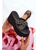 Dámské Klapky Na Klínu A Platformě Leopardí Černé Sevolee