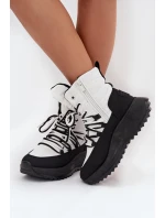 Dámské Sněhule Na Zip Big Star SS274060 Bílá-Černá