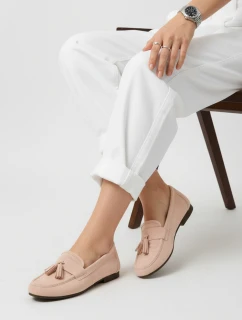 Dámské semišové růžové mokasíny FashionStreet ZY1364