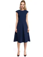 M296 Šaty s obrácenými záhyby - tmavě modré M296 Šaty s obrácenými záhyby - tmavě modré