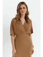 Maxi šaty K163 béžové - Makover Maxi šaty K163 béžové - Makover