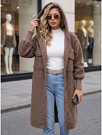 Dámský dlouhý kabát z ovčí kůže s kapucí Fango FashionStreet NY0799 Dámský dlouhý kabát z ovčí kůže s kapucí Fango FashionStreet NY0799