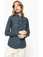Kariban K 518 Denim halenka s dlouhým rukávem 20.K518 blue jean Kariban K 518 Denim halenka s dlouhým rukávem 20.K518 blue jean