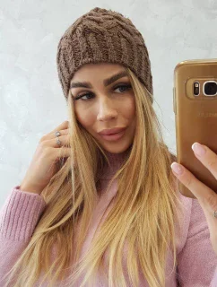 Fleecová čepice Waleria K307 cappuccino