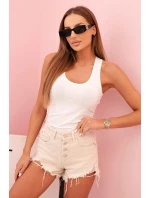 Dámská bavlněná bokserka na širokých ramínkách bílá