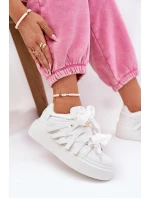 Eko Kožené Tenisky Na Platformě Bílé Penolle