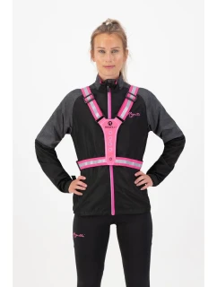 Rogelli LED reflexní vesta růžová