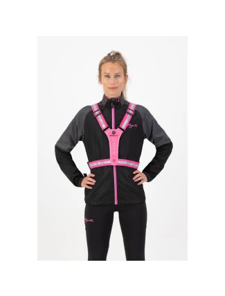 Rogelli LED reflexní vesta růžová