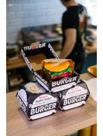 Ponožky s potiskem hamburgeru – sada 2 párů unisex v originálním balení Ponožky s potiskem hamburgeru – sada 2 párů unisex v originálním balení