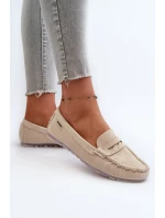 Dámské Mokasíny Z Eko Kůže Světle Bežové Celoria Dámské Mokasíny Z Eko Kůže Světle Bežové Celoria