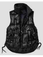 Černá krátká dámská vesta se stahovacími boky S'West (B8257-1)
