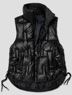 Černá krátká dámská vesta se stahovacími boky S'West (B8257-1)