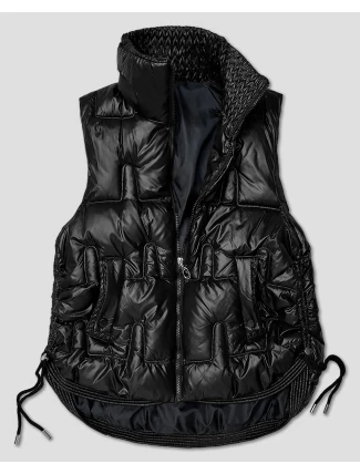 Černá krátká dámská vesta se stahovacími boky S'West (B8257-1)